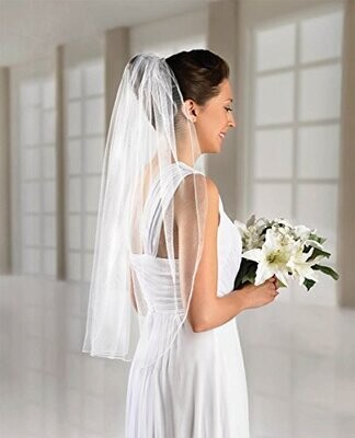 Bridal Veil - Single Layer Tulle - White