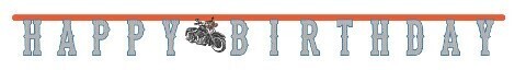 Jointed Banner-Foil-Cycle Shop Birthday-1pkg-7.25ft