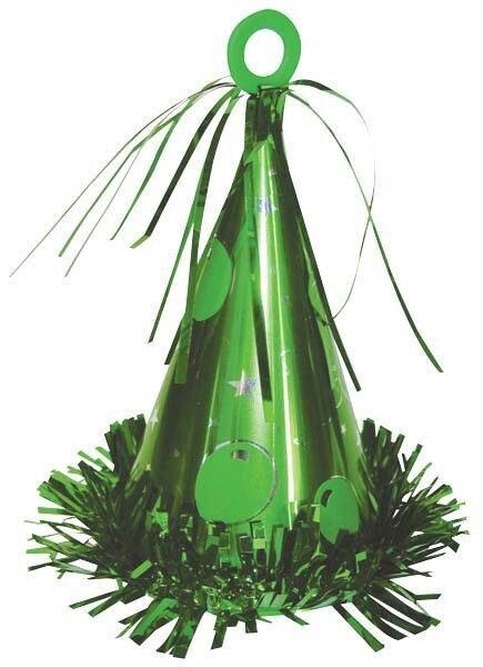 Balloon Weight-Party Hat-Green-6oz