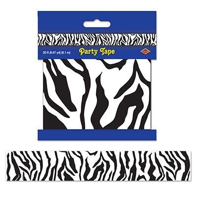 Party Tape-Plastic-Zebra Print-1pkg-20ft