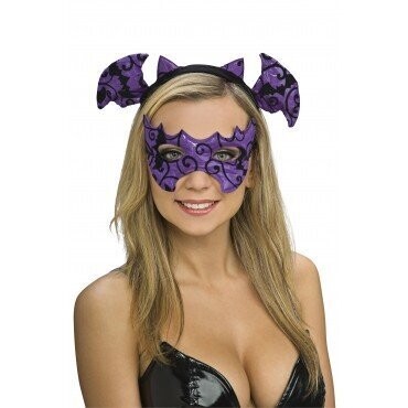 Costume Accessory-Purple Eyemask and Headpiece-1pkg
