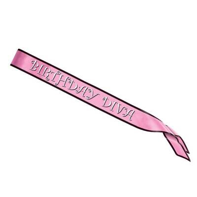 Sash-Satin-Birthday Diva-1pkg