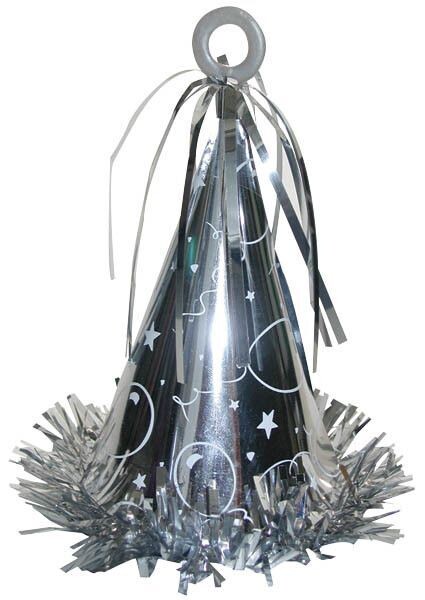 Balloon Weight-Party Hat-Silver-6oz