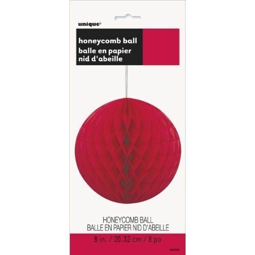 Honeycomb Ball-Red-Paper-8&#39;&#39;