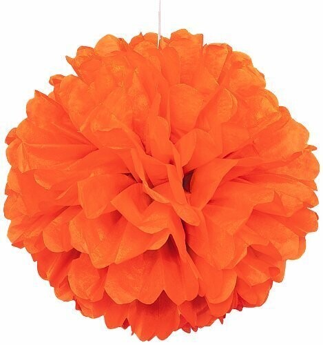 Puff Ball- Orange-Paper-16&#39;&#39;