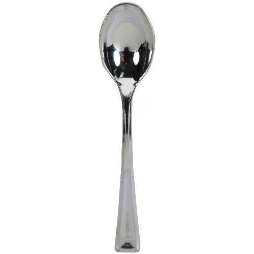 Mini Spoons-Plastic-Silver-24pkg