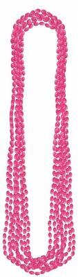 Beads Necklaces - Metallic - Pink - 8pk - 32&#39;&#39;