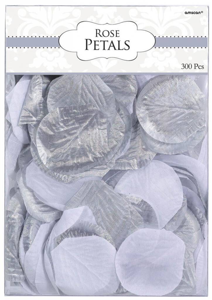 Fabric Confetti-Rose Petals-Silver-300pk