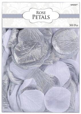 Fabric Confetti-Rose Petals-Silver-300pk