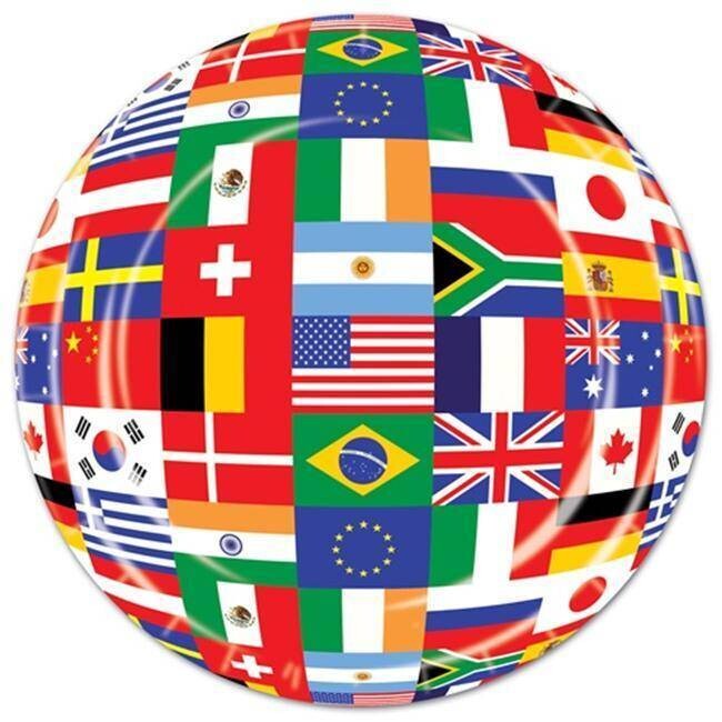 Plates-BEV-International Flags-8pkg-Paper - Discontinued