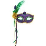 Mask-Mardi Gras-Fashion-Fabric-w/Feather