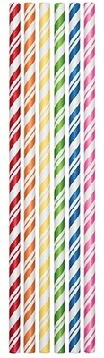 Paper Straws - Assorted Striped Colors - 24pkg - 7.75&quot;