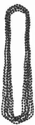 Bead Necklaces - Metallic - Black - 8pk/30&#39;&#39;