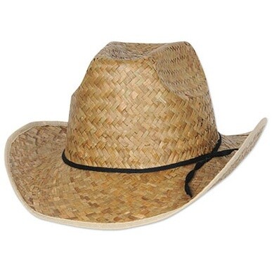 Hat-Western Straw Hat with Shoelace Band-1pkg