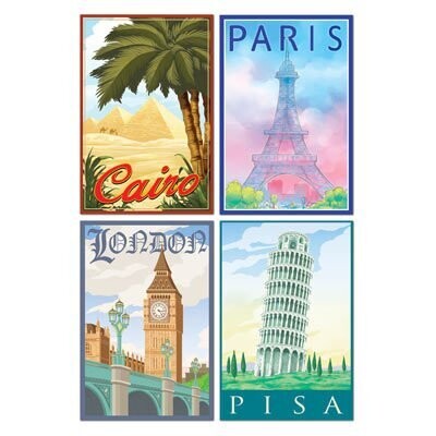Cutouts-International Destinations-4pkg-16&quot;