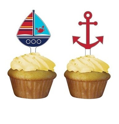 Cake Toppers-Ahoy Matey-2&#39;&#39;x2.75&#39;&#39;-12pkg