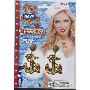 Costume Accessory-Lady in the Navy Earrings-1pkg