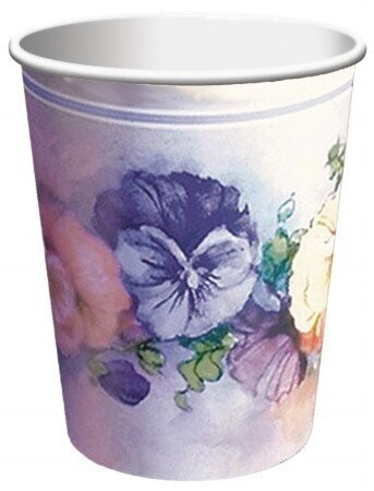 Paper Cups-Paintbox Pansies-8pkg-9oz (Discontinued)