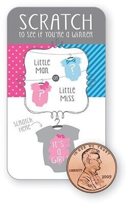 Scratch Off Game-Bow or Bowtie Gender Reveal- Girl - 12 Cards