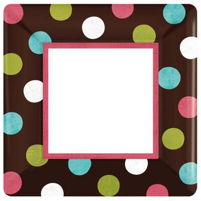 Plates-BEV-Warm Polka Dots-8pkg-Paper (Discontinued)