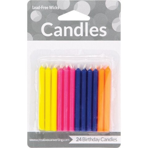 Candles-Neon Colors-24pkg