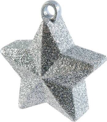 Balloon Weight-Glitter Star-Silver-6oz