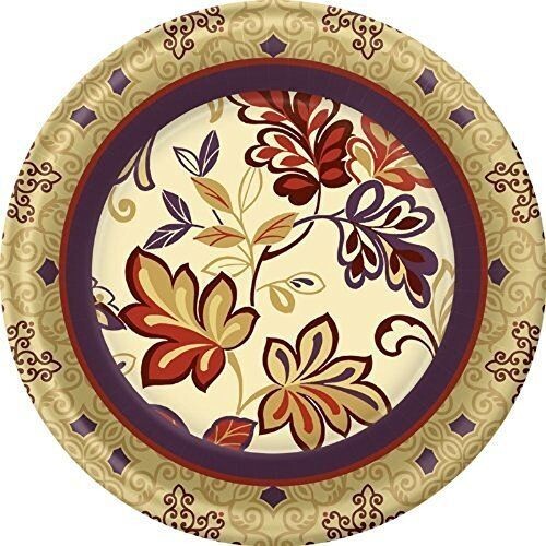 Plates LN-Golden Tapestry-8pk-Paper