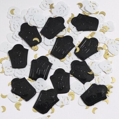 Confetti-Embossed Skull and Tombstone-1pkg-14g