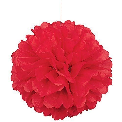 Puff Ball-Red-Paper-16&#39;&#39;