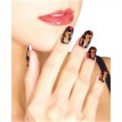 Costume Accessory-Red Devil Flame Nails-10pcs