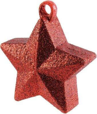 Balloon Weight-Glitter Star-Red-6oz
