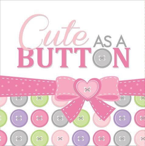 Napkins-LN-Cute as a Button Girl-16pkg-3ply - Final Sale