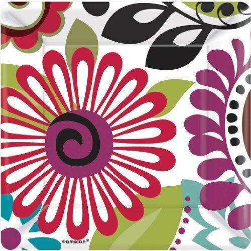 Plates-BEV-Modern Floral-8pk-Paper (Discontinued/Final Sale)