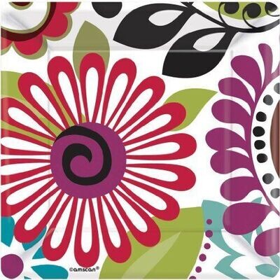 Plates-BEV-Modern Floral-8pk-Paper (Discontinued/Final Sale)