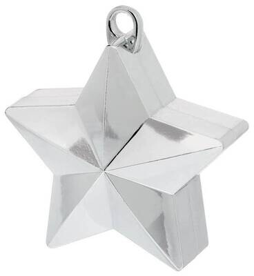 Balloon Weight-Star Electroplated-Silver-6oz