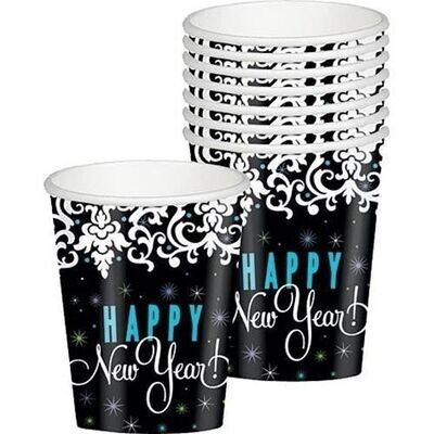 Cups-New Year-elegant-paper-9oz-8pk