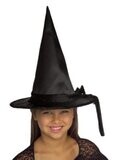 Costume Accessory-Black Satin Witch Hat-1pkg