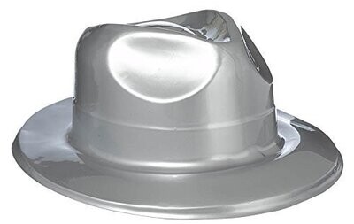 Hat-Fedora-Silver-Plastic