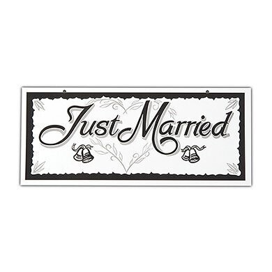 Cutout-Just Married License Plate-Black