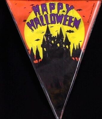 Pennant Banner-Plastic-Happy Halloween-1pkg-12ft