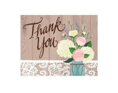 Thank You Cards-Rustic Wedding-8pkg