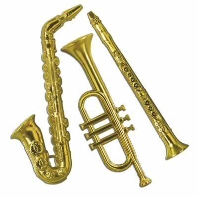 Musical Instruments-Plastic-Gold-3pkg-17&quot;-21&quot;