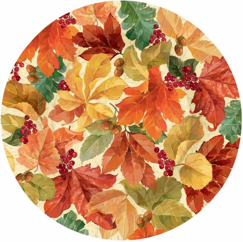 Plates-DN-Elegant Leaves-8pk-Paper