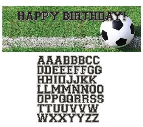 Party Banner-Plastic-Customizable-Soccer Fanatic-1pkg