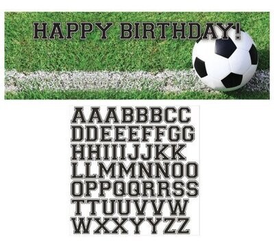 Party Banner-Plastic-Customizable-Soccer Fanatic-1pkg