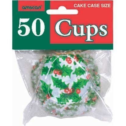 Cupcake Wrap-Christmas-Holly-50pk