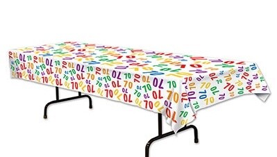 Tablecover-Rectangle-70th Celebration-Plastic - Discontinued