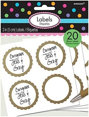 Labels-Scalloped-Gold-20pk/2&#39;&#39;