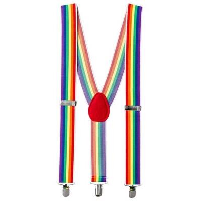 Costume Accessory-Suspenders-Rainbow-1pkg