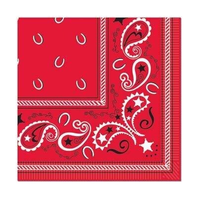 Napkins-LN-Red Bandana-16pkg-2ply - Discontinued